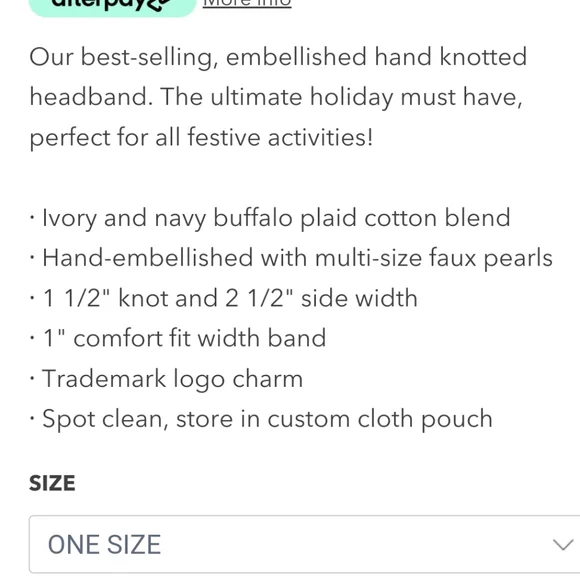 Lele Sadoughi Plaid Pearl Headband - Picture 5 of 7